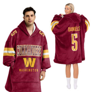 Washington Commanders Football Unisex Blanket Hoodie Custom Name And Number