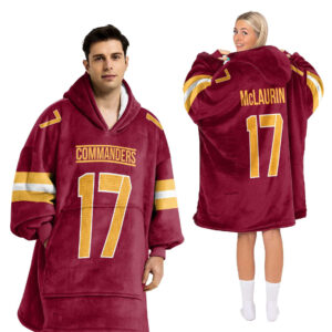 Washington Commanders Football Unisex Blanket Hoodie Custom Name And Number