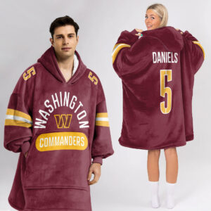 Washington Commanders Football Unisex Blanket Hoodie Custom Name And Number