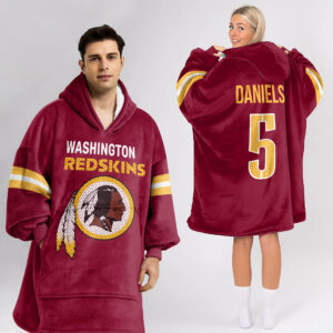 Washington Commanders Football Unisex Blanket Hoodie Custom Name And Number