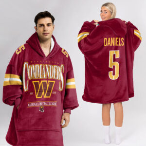 Washington Commanders Football Unisex Blanket Hoodie Custom Name And Number