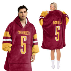 Washington Commanders Football Unisex Blanket Hoodie Custom Name And Number