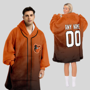 Baltimore Orioles MLB Design Blanket Hoodie Custom Name And Number