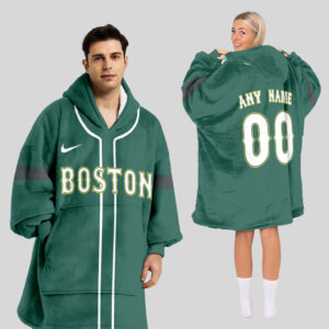 Boston Red Sox MLB Design Blanket Hoodie Custom Name And Number