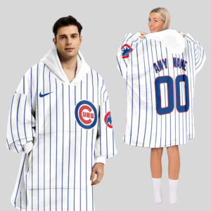 Chicago Cubs MLB Design Blanket Hoodie Custom Name And Number