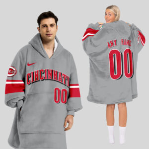Cincinnati Reds MLB Design Blanket Hoodie Custom Name And Number