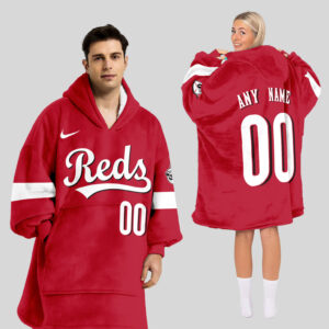 Cincinnati Reds MLB Design Blanket Hoodie Custom Name And Number