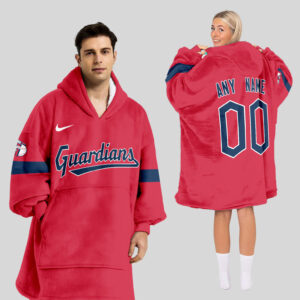 Cleveland Guardians MLB Design Blanket Hoodie Custom Name And Number