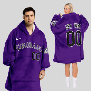 Colorado Rockies MLB Design Blanket Hoodie Custom Name And Number