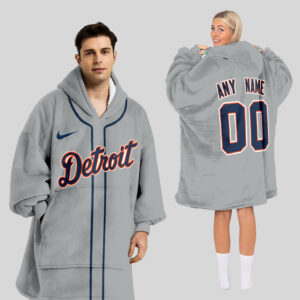 Detroit Tigers MLB Design Blanket Hoodie Custom Name And Number