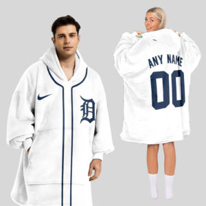 Detroit Tigers MLB Design Blanket Hoodie Custom Name And Number