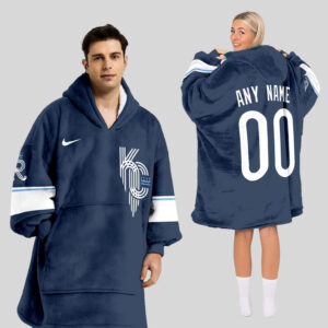 Kansas City Royals MLB Design Blanket Hoodie Custom Name And Number