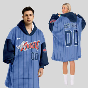 Los Angeles Angels MLB Design Blanket Hoodie Custom Name And Number