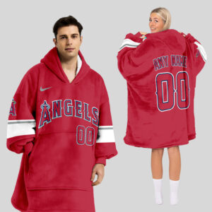 Los Angeles Angels MLB Design Blanket Hoodie Custom Name And Number