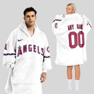 Los Angeles Angels MLB Design Blanket Hoodie Custom Name And Number