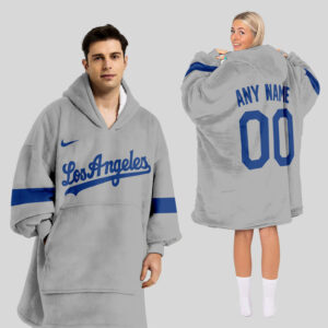 Los Angeles Dodgers MLB Design Blanket Hoodie Custom Name And Number