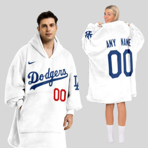 Los Angeles Dodgers MLB Design Blanket Hoodie Custom Name And Number