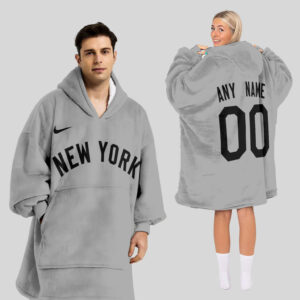 New York Yankees MLB Design Blanket Hoodie Custom Name And Number