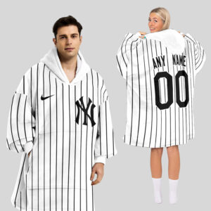 New York Yankees MLB Design Blanket Hoodie Custom Name And Number