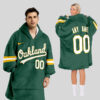Oakland Athletics MLB Design Blanket Hoodie Custom Name And Number