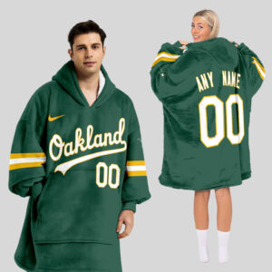 Oakland Athletics MLB Design Blanket Hoodie Custom Name And Number