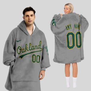 Oakland Athletics MLB Design Blanket Hoodie Custom Name And Number