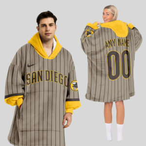 San Diego Padres MLB Design Blanket Hoodie Custom Name And Number
