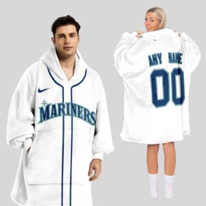Seattle Mariners MLB Design Blanket Hoodie Custom Name And Number