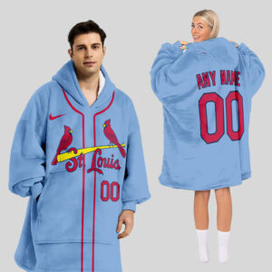 St. Louis Cardinals MLB Design Blanket Hoodie Custom Name And Number