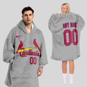 St. Louis Cardinals MLB Design Blanket Hoodie Custom Name And Number