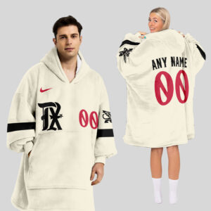 Texas Rangers MLB Design Blanket Hoodie Custom Name And Number