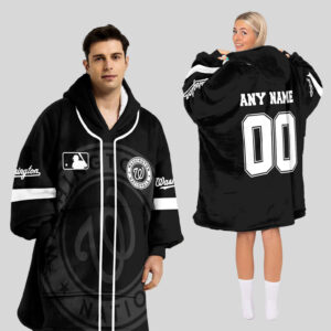 Washington Nationals MLB Design Blanket Hoodie Custom Name And Number