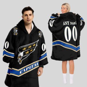 Washington Capitals Football Unisex Blanket Hoodie Custom Name And Number