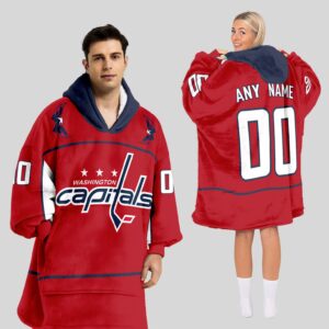 Washington Capitals Football Unisex Blanket Hoodie Custom Name And Number