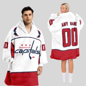 Washington Capitals Football Unisex Blanket Hoodie Custom Name And Number