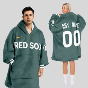 Boston Red Sox MLB Design Blanket Hoodie Custom Name And Number