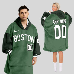 Boston Red Sox MLB Design Blanket Hoodie Custom Name And Number