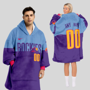 Colorado Rockies MLB Design Blanket Hoodie Custom Name And Number