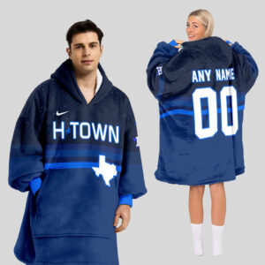 Houston Astros MLB Design Blanket Hoodie Custom Name And Number