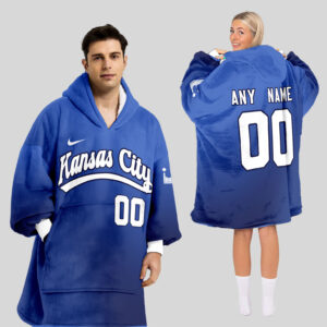 Kansas City Royals MLB Design Blanket Hoodie Custom Name And Number