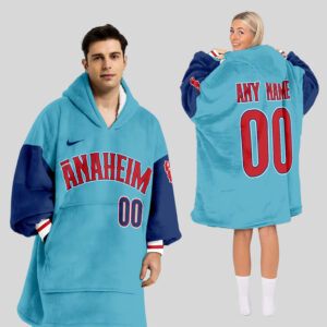 Los Angeles Angels MLB Design Blanket Hoodie Custom Name And Number