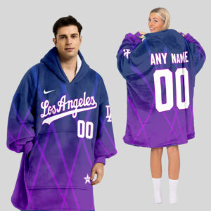 Los Angeles Dodgers MLB Design Blanket Hoodie Custom Name And Number
