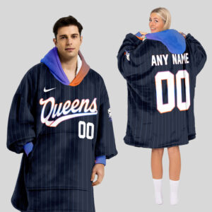 New York Mets MLB Design Blanket Hoodie Custom Name And Number
