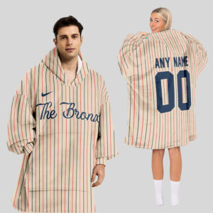 New York Yankees MLB Design Blanket Hoodie Custom Name And Number