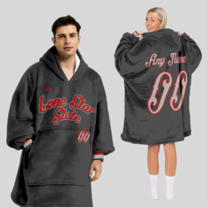 Texas Rangers MLB Design Blanket Hoodie Custom Name And Number