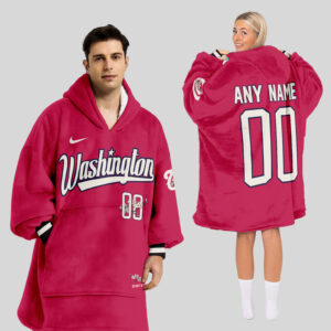 Washington Nationals MLB Design Blanket Hoodie Custom Name And Number