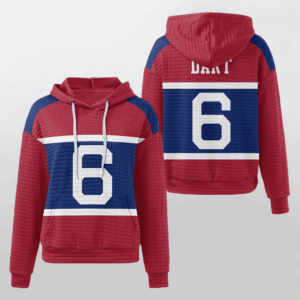 New York Giants Red Waffle Hoodie Custom Name And Number