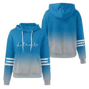 Detroit Lions Special Blue Gradient Waffle Hoodie