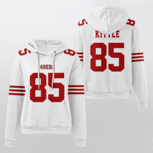 San Francisco 49ers White Waffle Hoodie Custom Name And Number