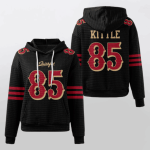 San Francisco 49ers Black Waffle Hoodie Custom Name And Number